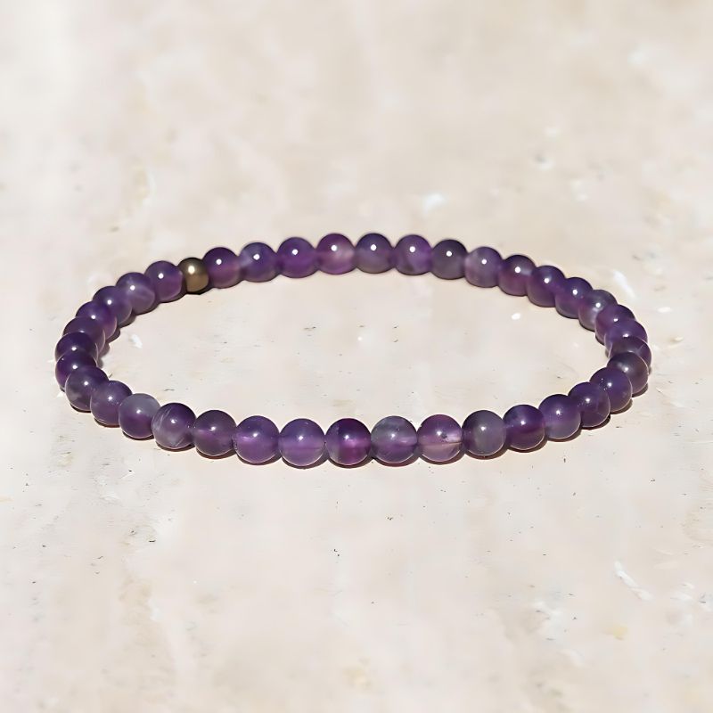 Amethyst Bracelet, Delicate Genuine Gemstone Bracelet Amethyst store and Lapis Lazuli