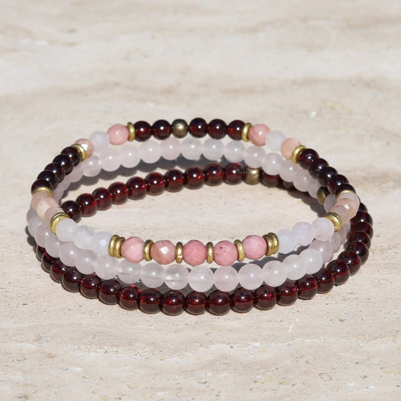 Self Love Rose selling Quartz Beaded Bracelet Stacks