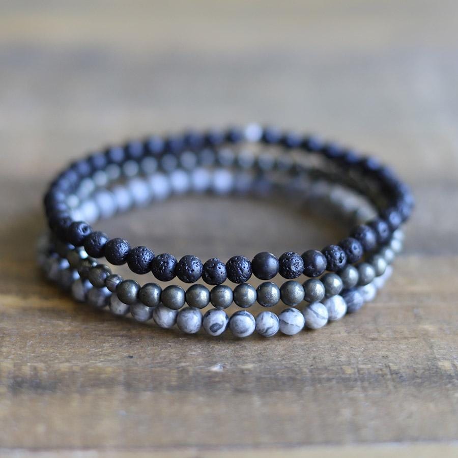 Men's Black on Black Bracelet Stack