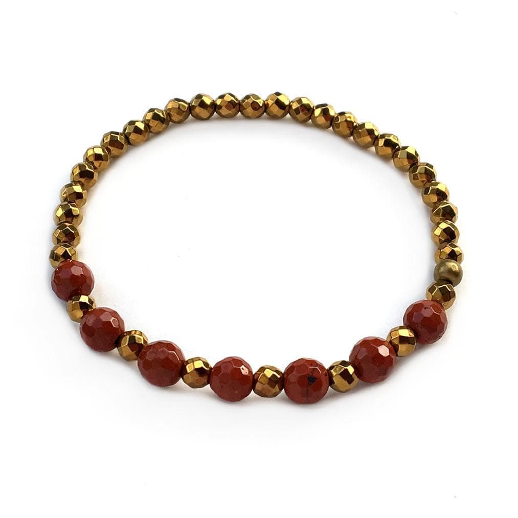 Garnet and good Gold Hematite Bracelet