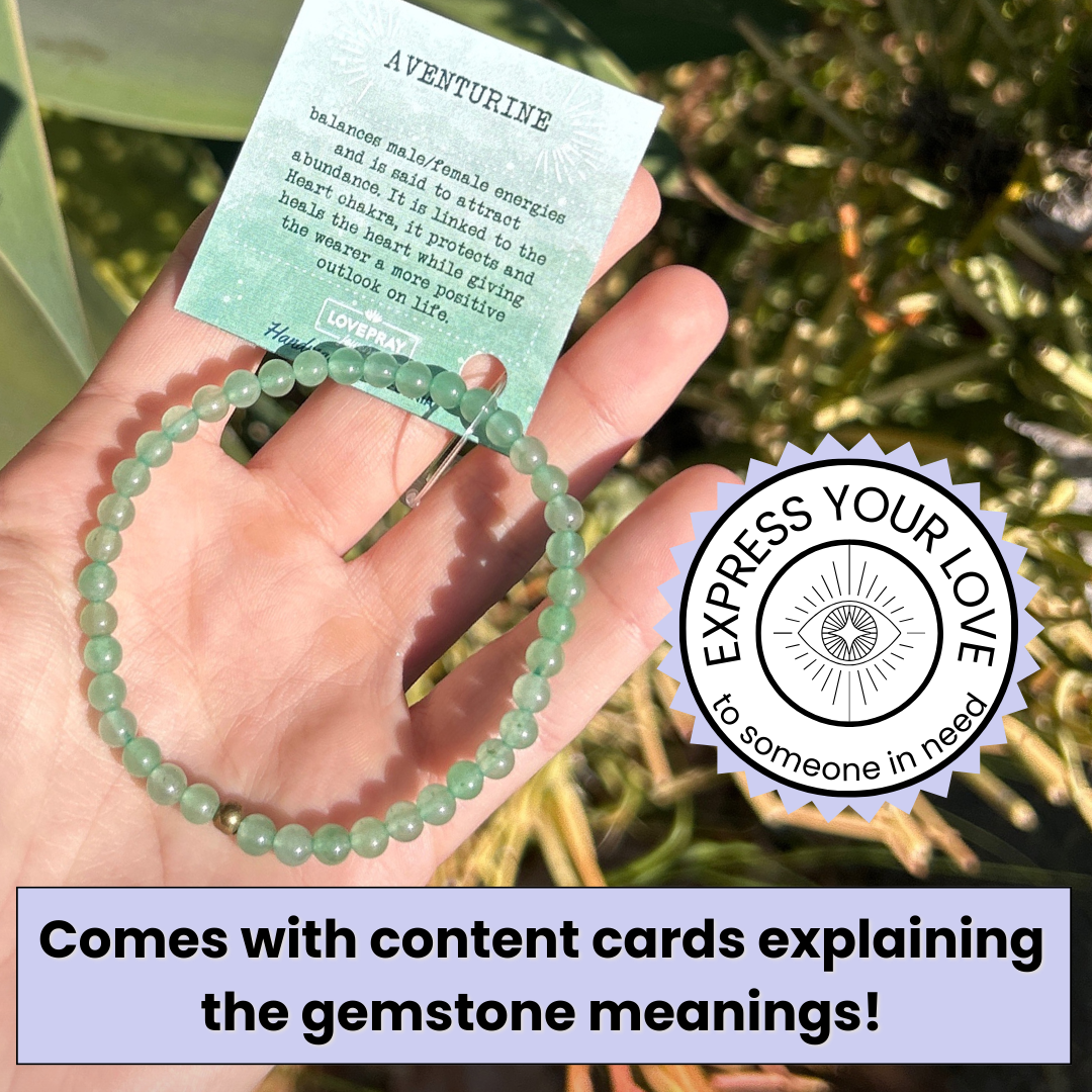 Genuine Aventurine delicate bracelet with meaning cards 