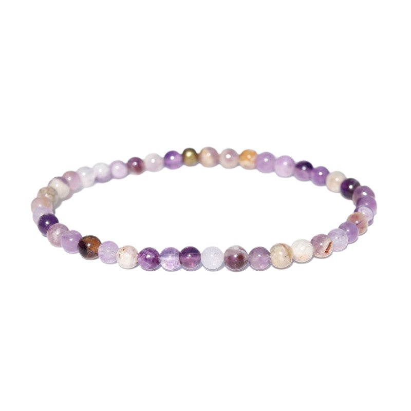 Chevron Amethyst Delicate Beaded Bracelet