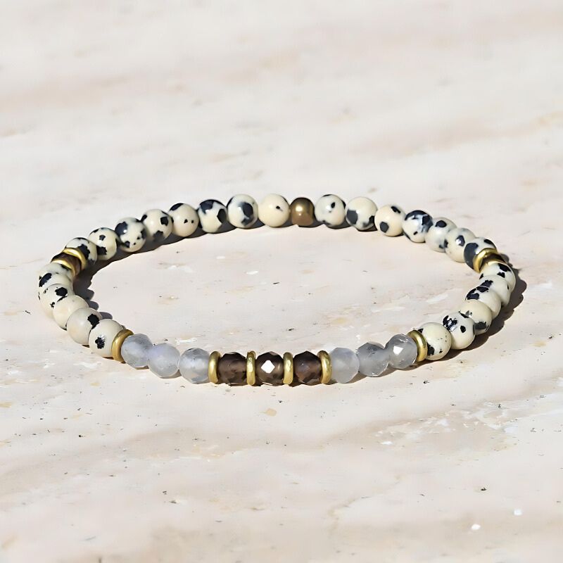 Dalmatian Jasper and Labradorite Delicate Bracelet