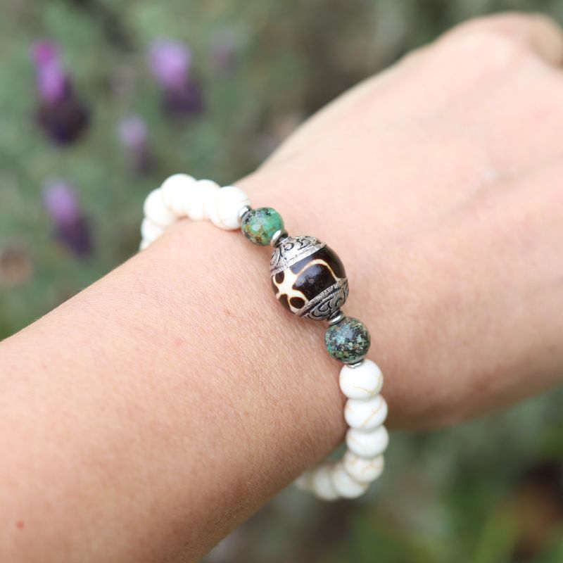 Howlite and Tibetan Bead Bracelet - *Final Sale*