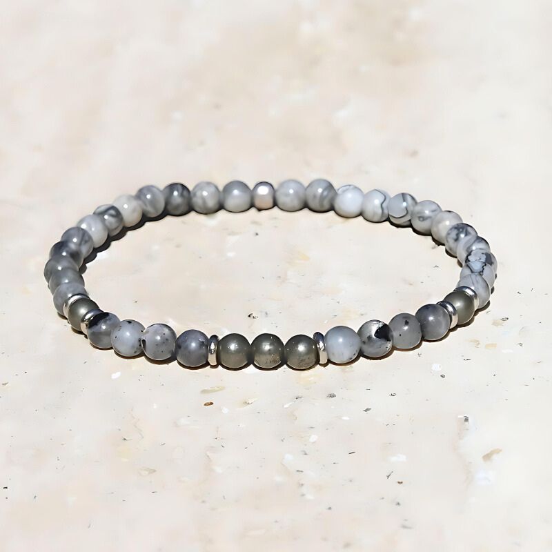 Jasper and Larvikite Mens Bracelet