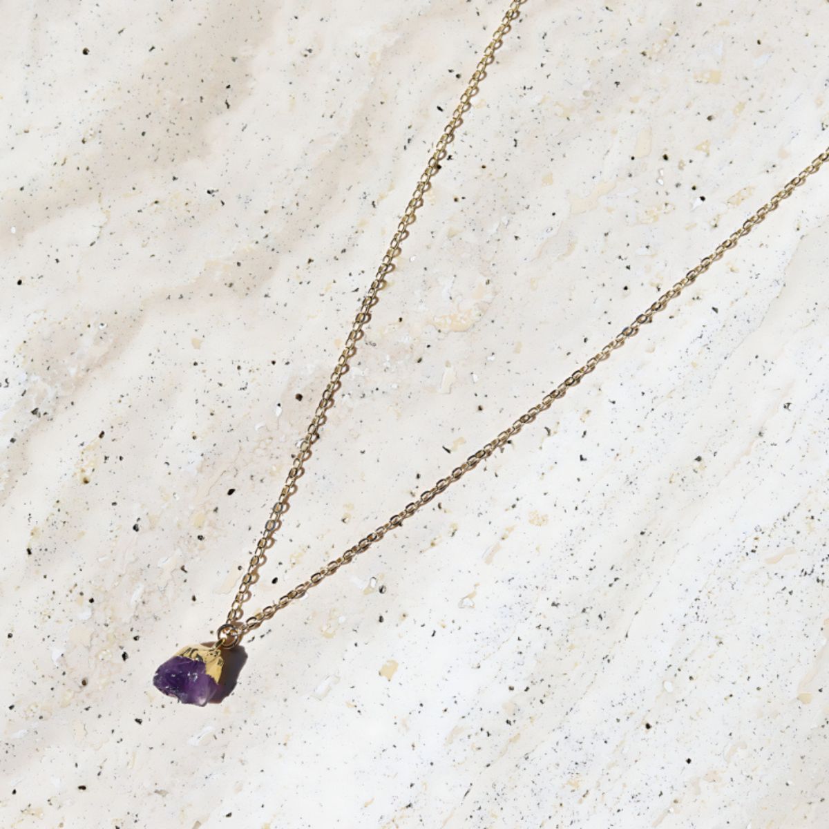 Raw Amethyst Chain Necklace