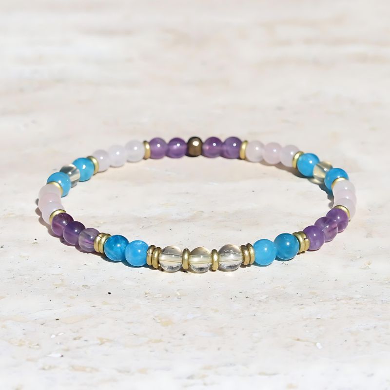 Rose Quartz Citrine and Apatite Delicate Bracelet