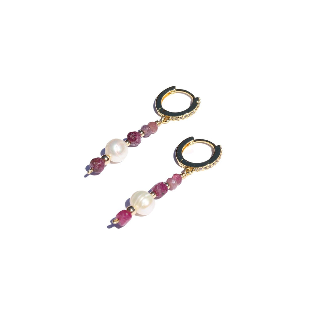 Ruby and Pearl Luxury Earrings