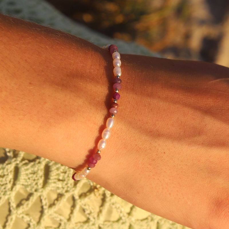 Pearl and Ruby Luxury Bracelet