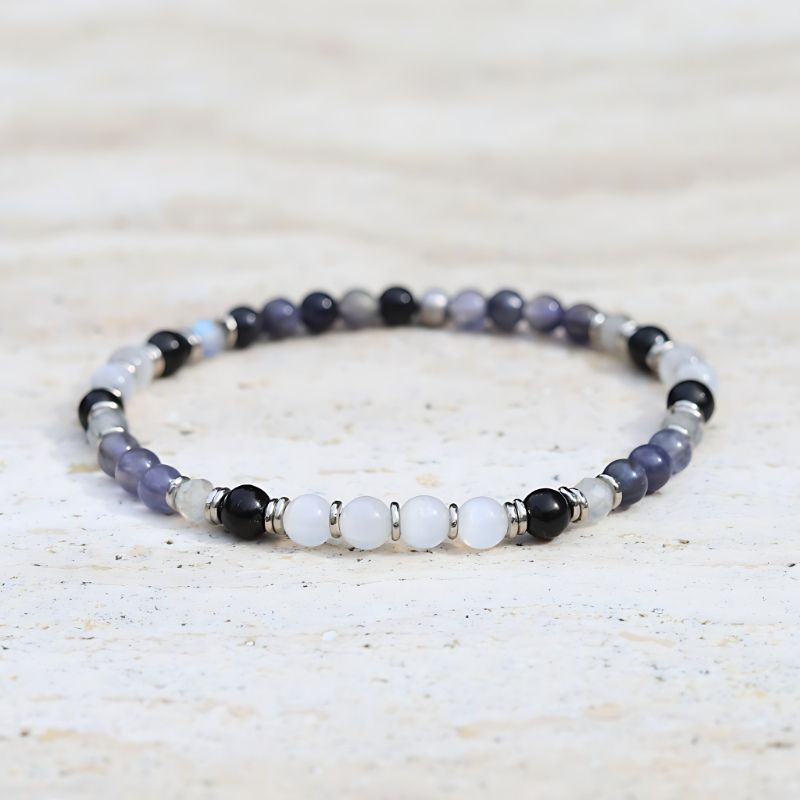 "Miracles" Selenite and Shungite Delicate Bracelet