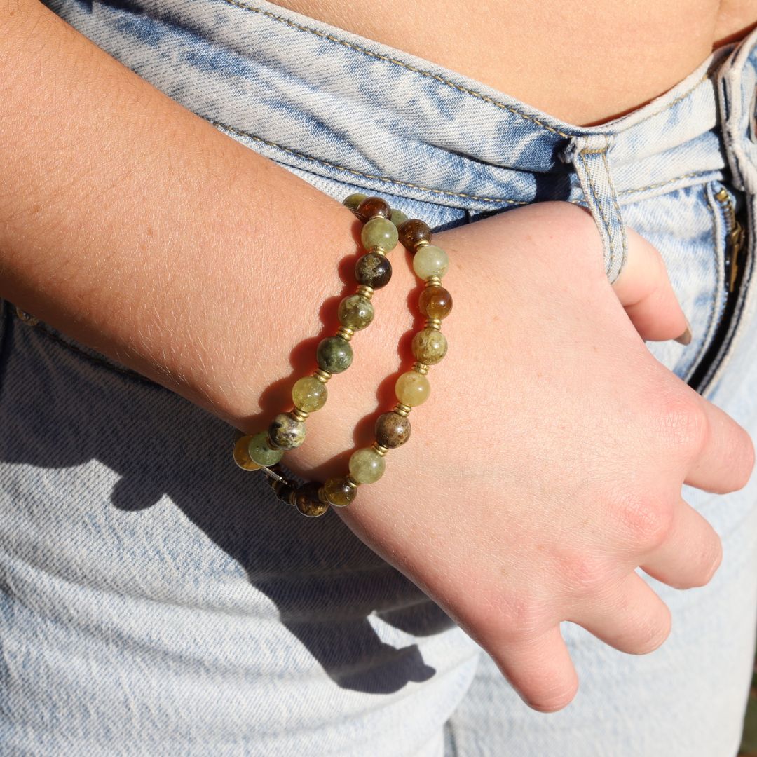 Tsavorite Wrist Mala Bracelet