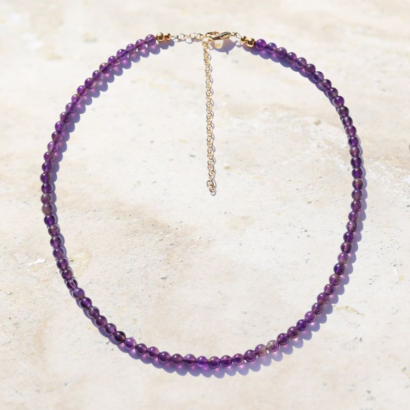 amethyst beaded necklace