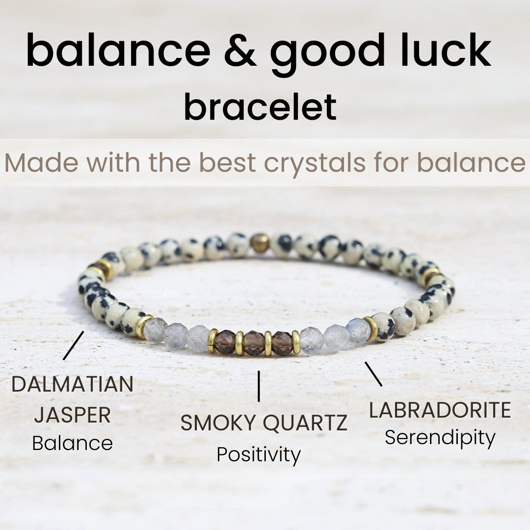 Dalmatian Jasper and Labradorite Delicate Bracelet