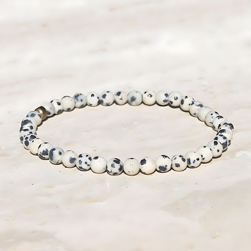 dalmatian jasper matte bracelet