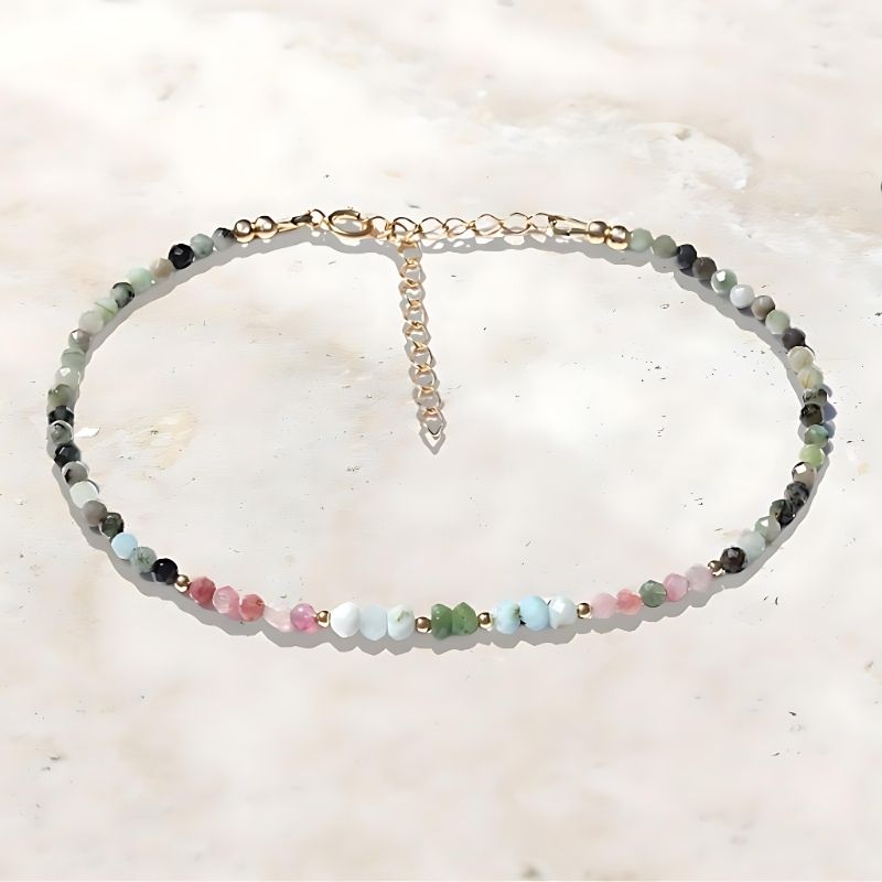 Emerald and Larimar Luxury Anklet *Final Sale*