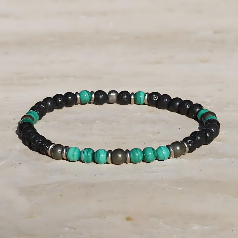 lava and malachite bracelet