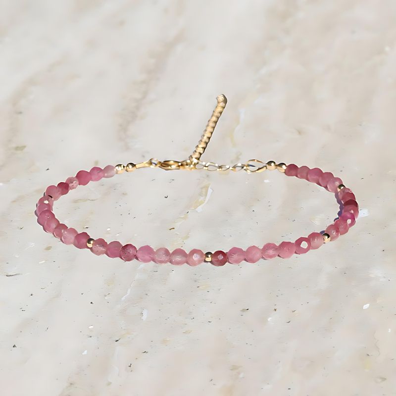 pink tourmaline delicate bracelet