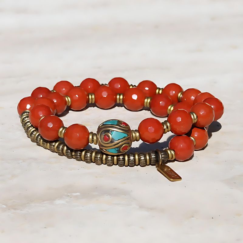 red jasper wrist mala