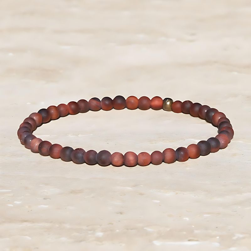 red tigers eye matte bracelet