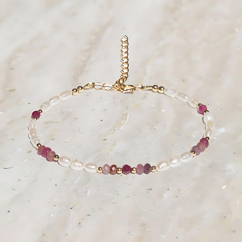 ruby and pearl luxury bracelet