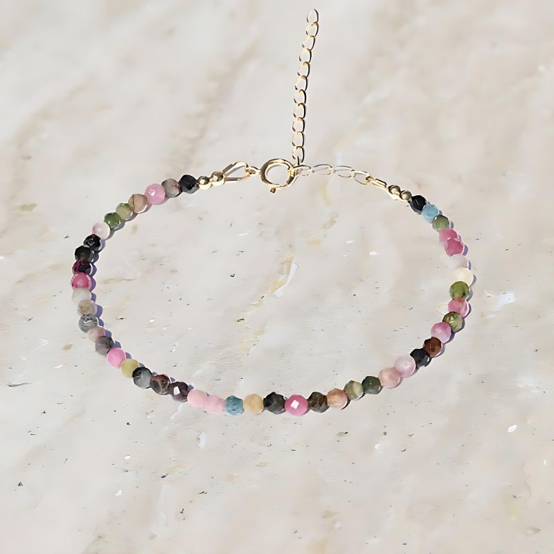 watermelon tourmaline delicate bracelet