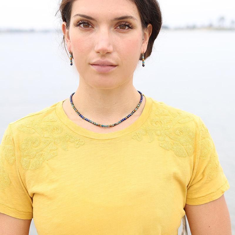 Lapis Lazuli and African Turquoise Delicate Necklace