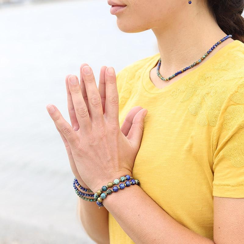 TURQUOISE HOWLITE & LAPIS Lazuli Mala Beads