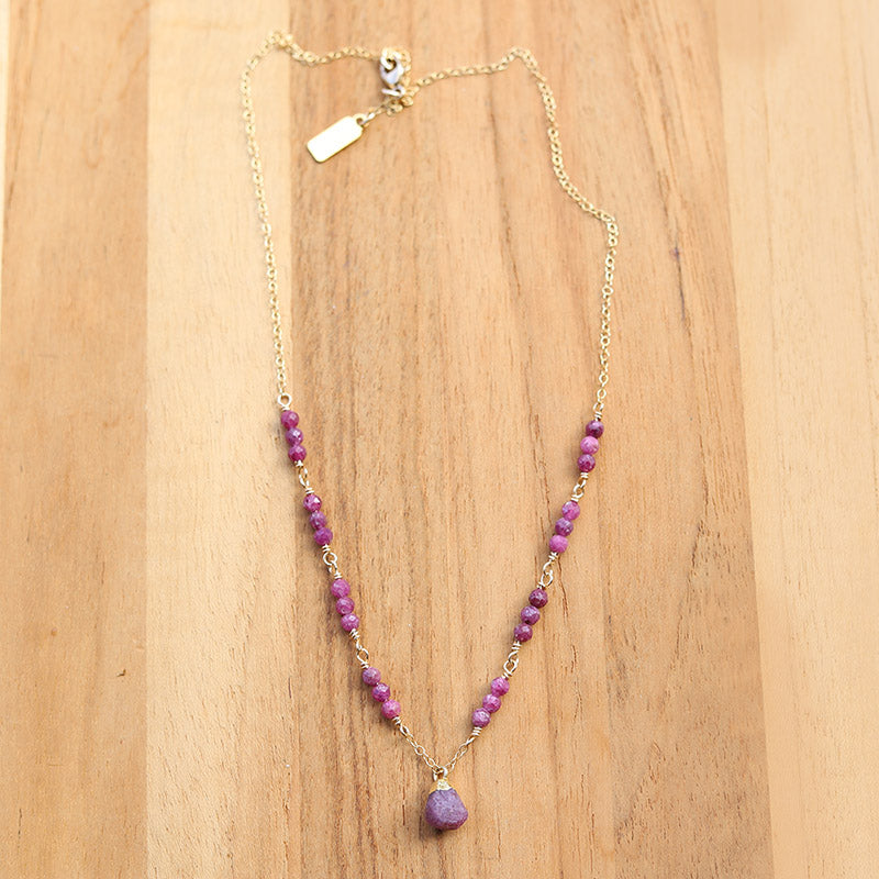 Ruby gemstone necklace