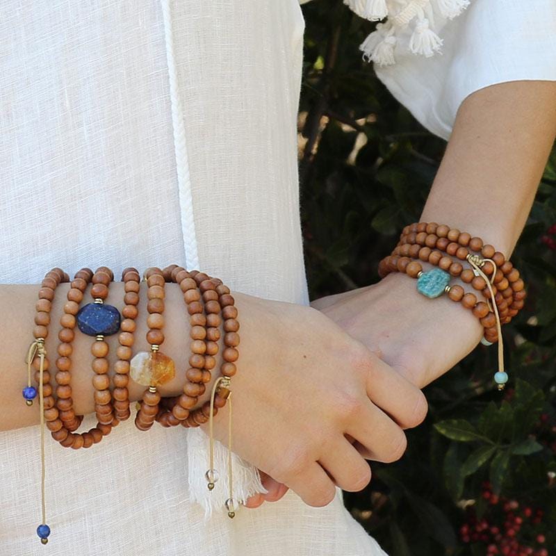 Light Sandalwood Mala Bracelet