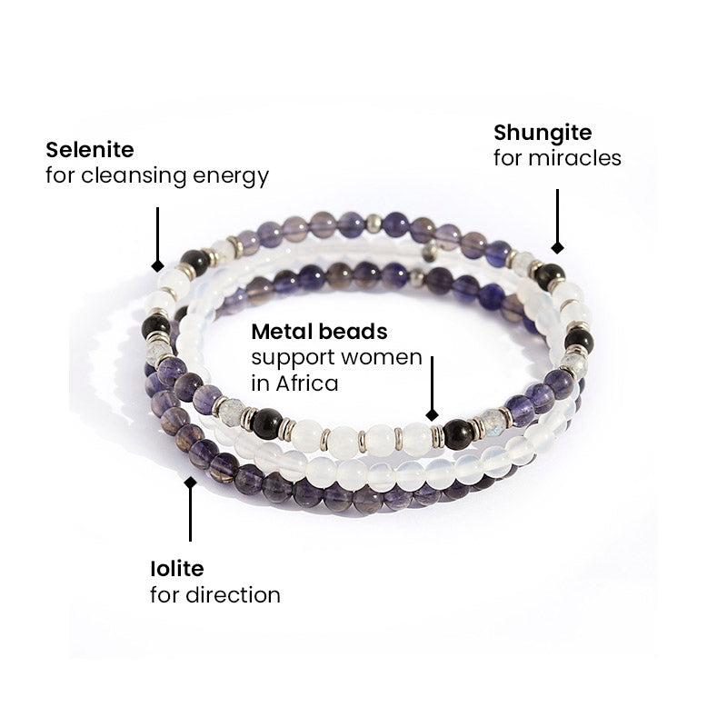 Selenite Healing Crystal Bracelet with Feather Charm – Seetara