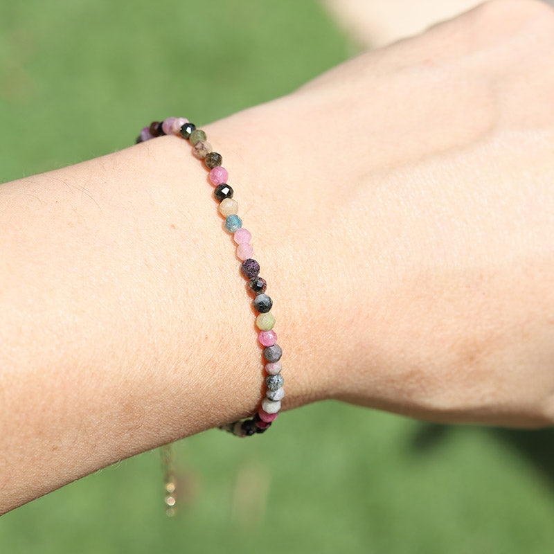 Watermelon Tourmaline Delicate Bracelet