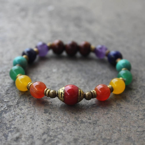 Chakra, Multitone Gemstone Mala Bracelet – Lovepray jewelry