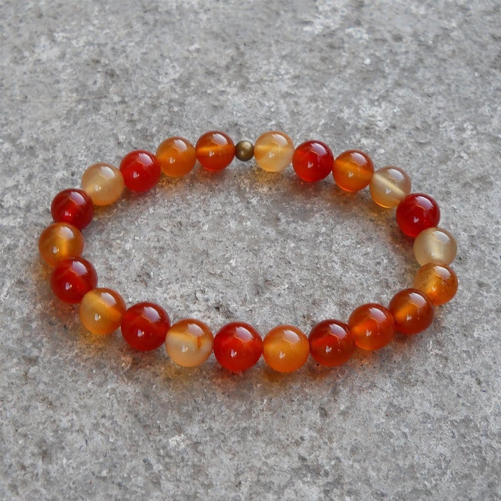 80.00 Cts Natural 7 Inches Long Orange Carnelian Oval Beads Bracelet NK  06E41 | eBay