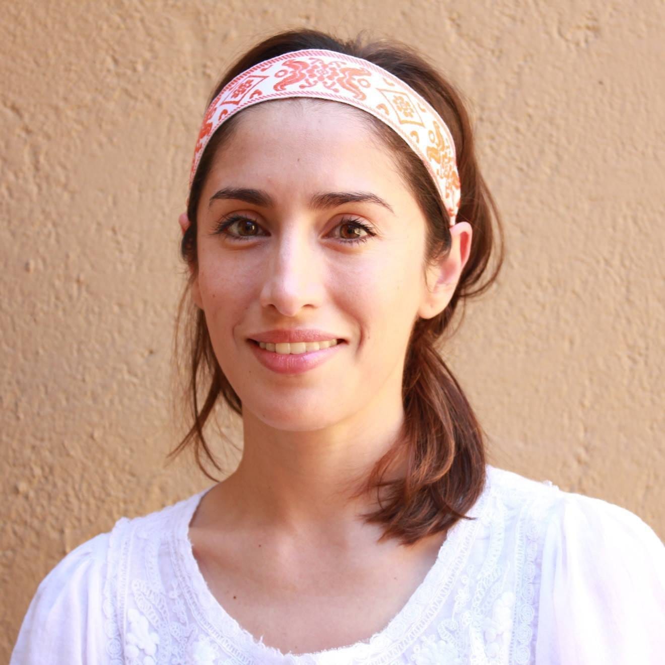 Headbands - Maroque, White And Orange Headband