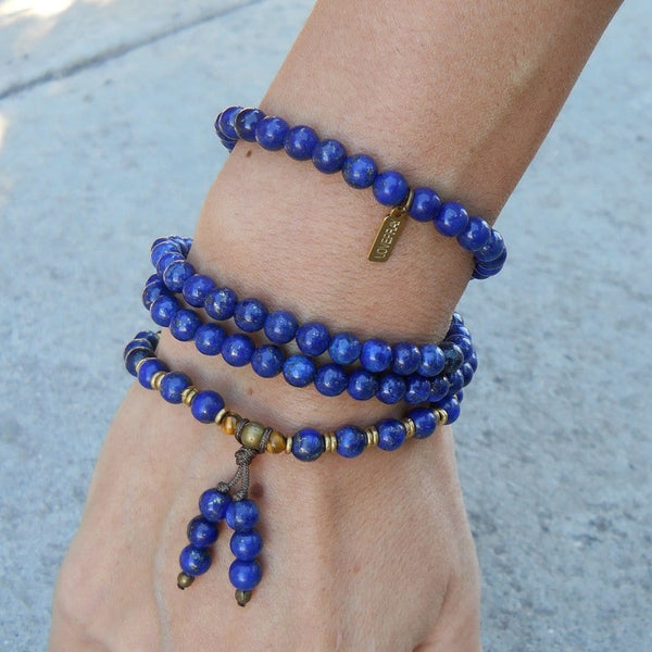 2024 Large lapis lazuli beautiful mala blue necklace Blue lapis lazuli p09