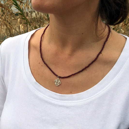 Root Chakra Necklace w/ Gold Chain #A214 - Welcome to Yoga Canada